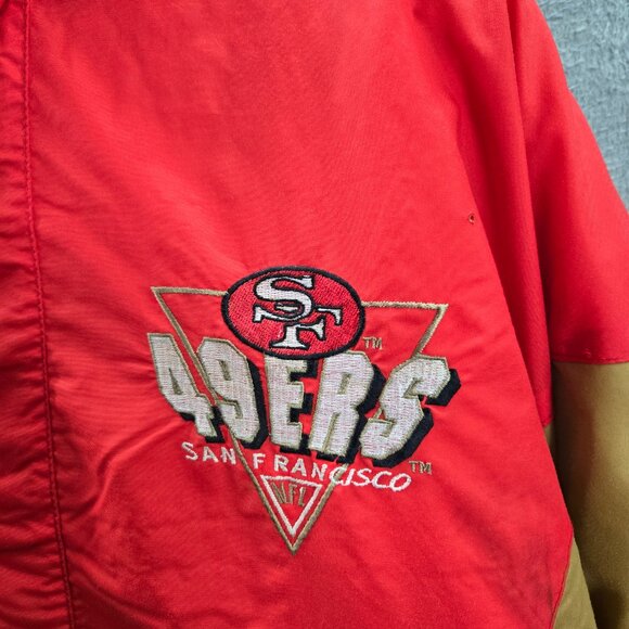 VINTAGE San Francisco 49ers Men Jacket Large Red Competitor Logo READ - Picture 5 of 16